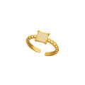foreign trade popular zircon inlaid square ring with eight-character opening adjustment 18k gold electroplated high-end finger