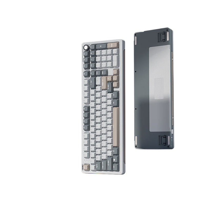 B98 custom mechanical keyboard glue lump mahjong sound metal knob three mode 98 key RGB hot swap gasket