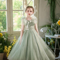 Girls' formal dress - european & american style, cross-border flower girl wedding dress, light luxury high-end mesh children's dress, elegant birthday party gown