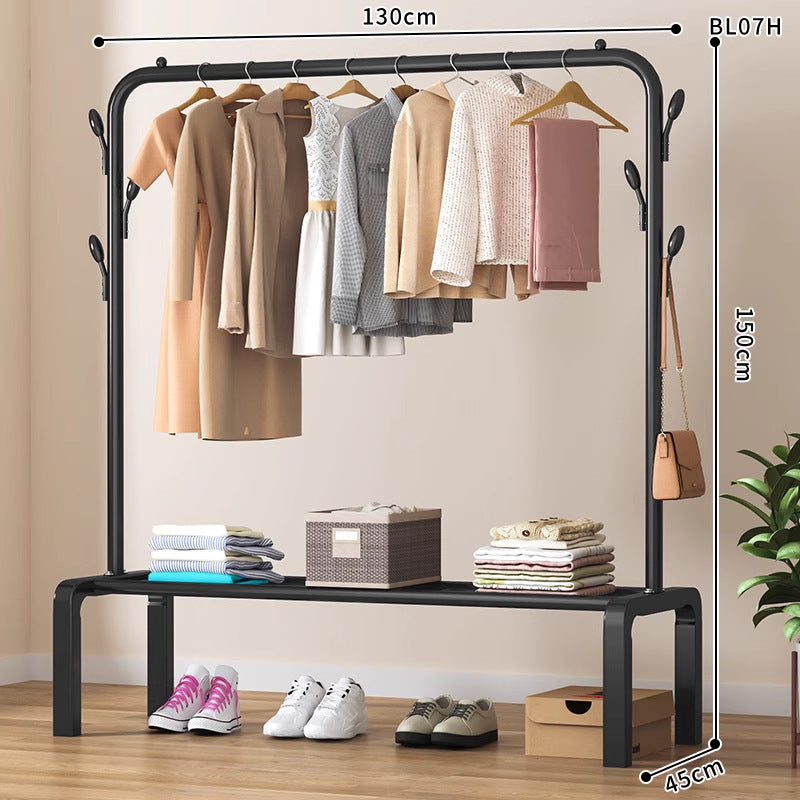 Clothes hanger floor-standing bedroom for home double-pole clothes drying rack clothes rack indoor clothes coat rack thickened balcony clothes pole