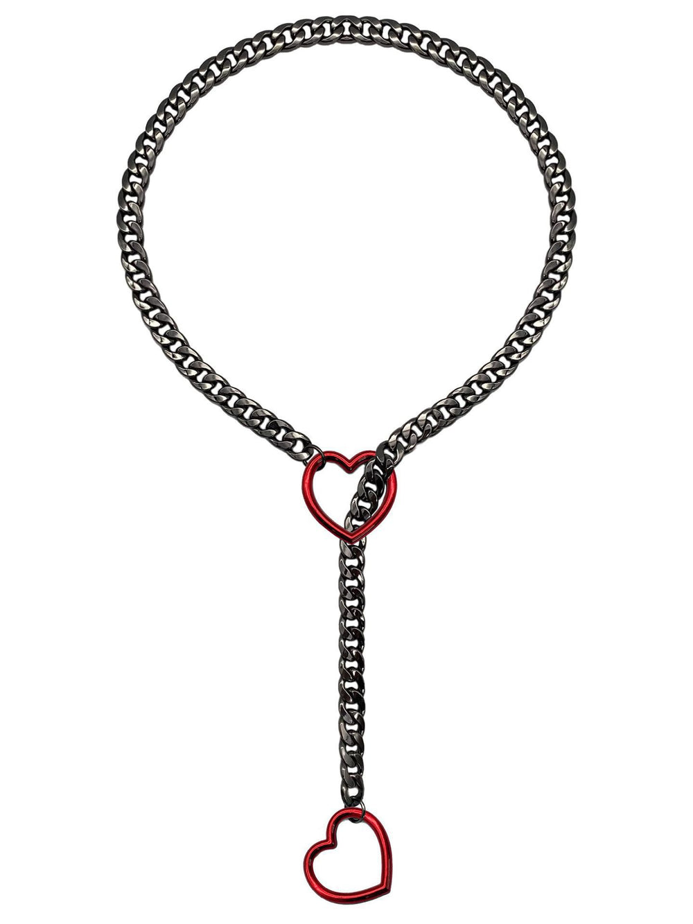 Amazon wide light luxury style y-ring slider chain stainless steel necklace handmade punk cuban chain necklace