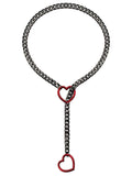 Black chain red heart chain 8mm63cm