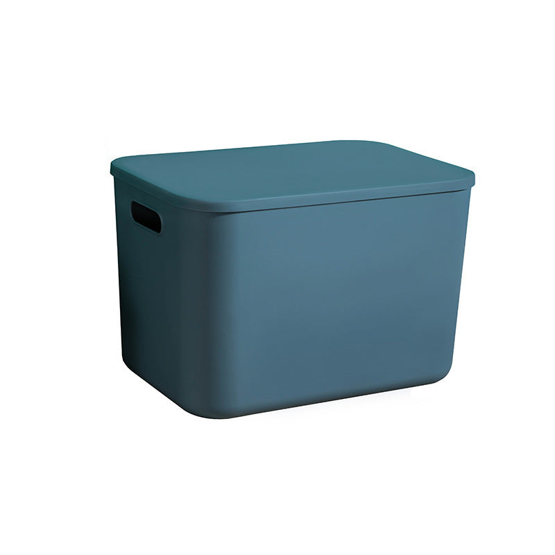 Household contrasting color storage box, wardrobe clothes sorting box with lid, large storage basket, sundries storage box, plastic.