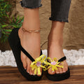 plus size wedge slippers for women 2025 summer new arrival bagged fashion women's sandals medium heel herringbone women's slippers