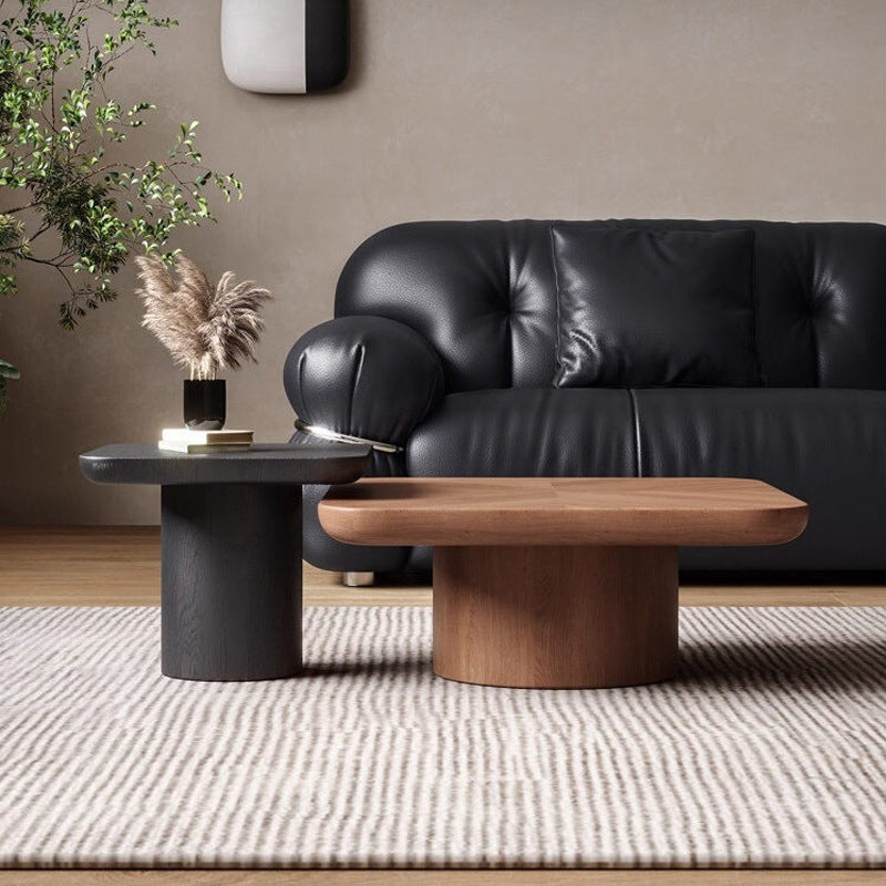 Retro style solid wood coffee table italian style living room medieval style designer small apartment for home square high and low combination coffee table