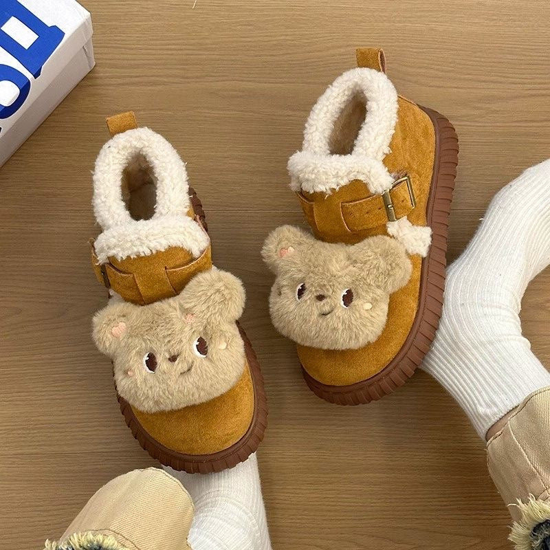 Fashion tribe fleece-lined fluffy snow boots for women, new winter 2026 collection, extra thick warm cotton shoes, non-slip ankle boots