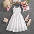 big kids' girls' clothing: spring/summer  new arrivals - european and american fashion, versatile sleeveless camisole dress with elegant flared skirt for children