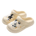 Crocs women's summeroutwear2023new arrivalthick solepopular beach stepping on shit toe-cap half-cool slippers summer