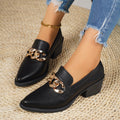 Mary jane flats women's thick sole heightened  spring and autumn new sweet pointed toe chain easiest for match women's flats