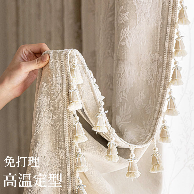 High-precision french jacquard fabric shading flower stream dream high-end living room bedroom accessible luxury shaoxing keqiao manufacturer