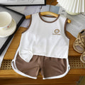 Kids' eucosy cool & comfortable tank top set - summer lightweight sleeveless shorts for boys & girls - baby sleepwear