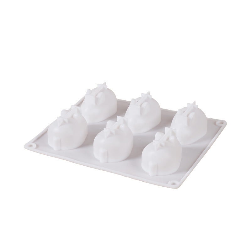 Silicone 6-cavity bunny mousse mold - diy halloween chocolate baking cake mold