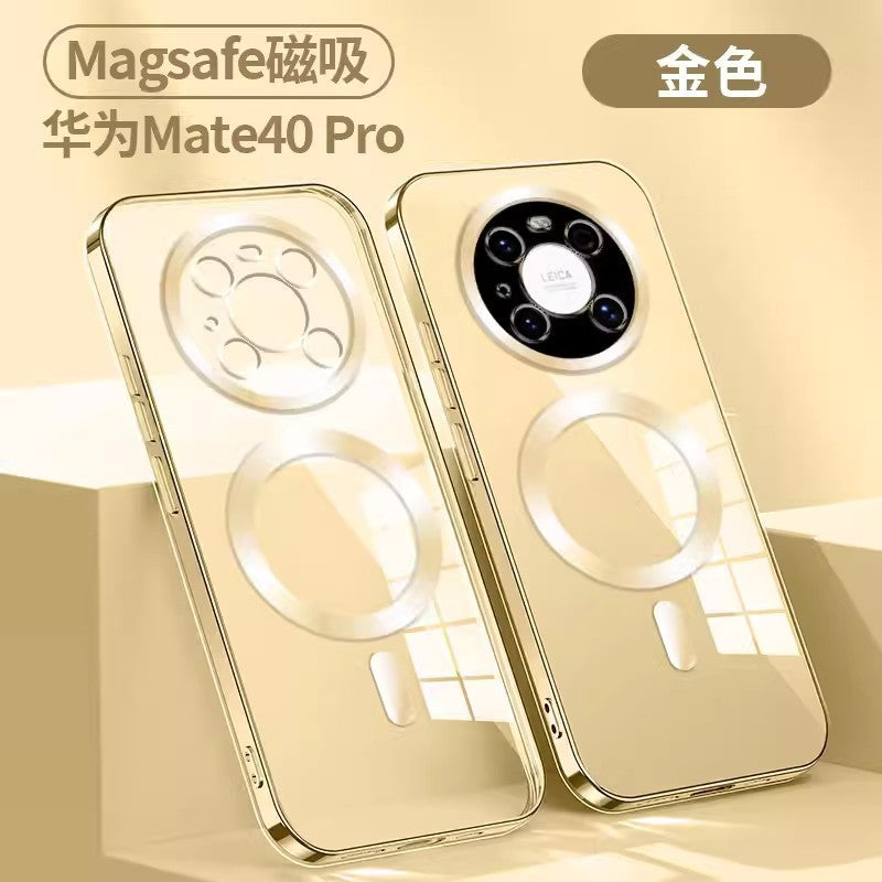 Suitable for huawei pura80pro electroplated cd pattern magnetic phone case mate70pro all-inclusive soft protective case p80