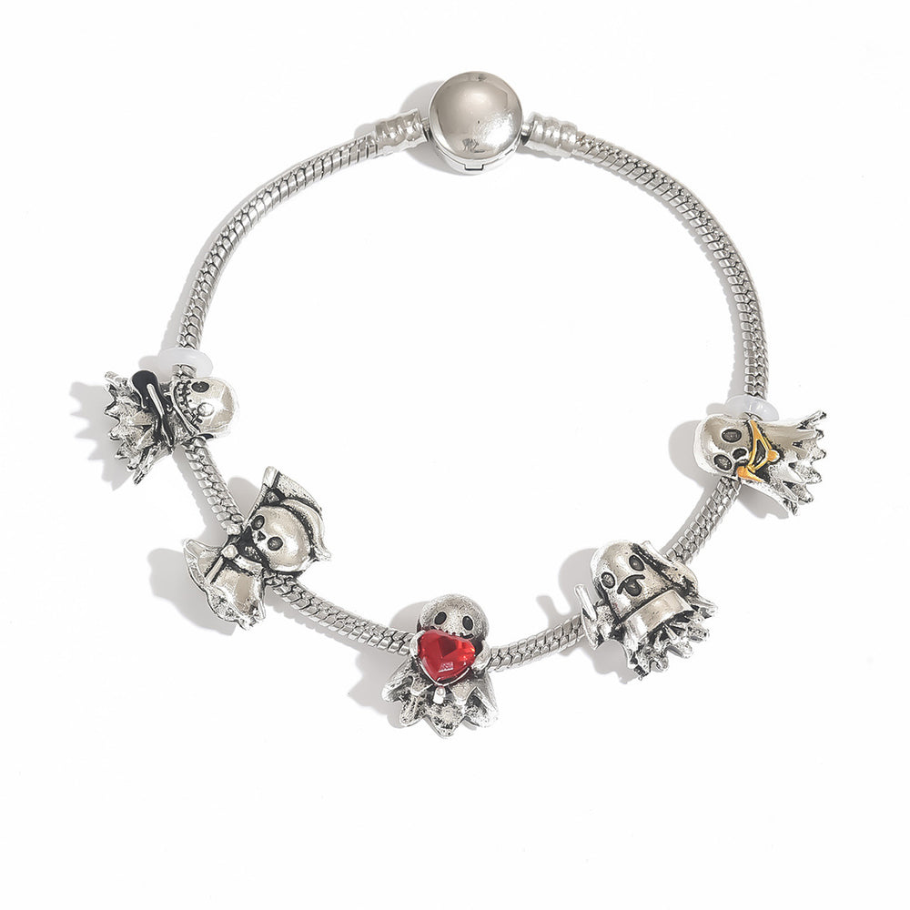 Halloween bracelet wholesale: european and american niche design, ghost & grim reaper women's jewelry, dark metal punk style bracelet