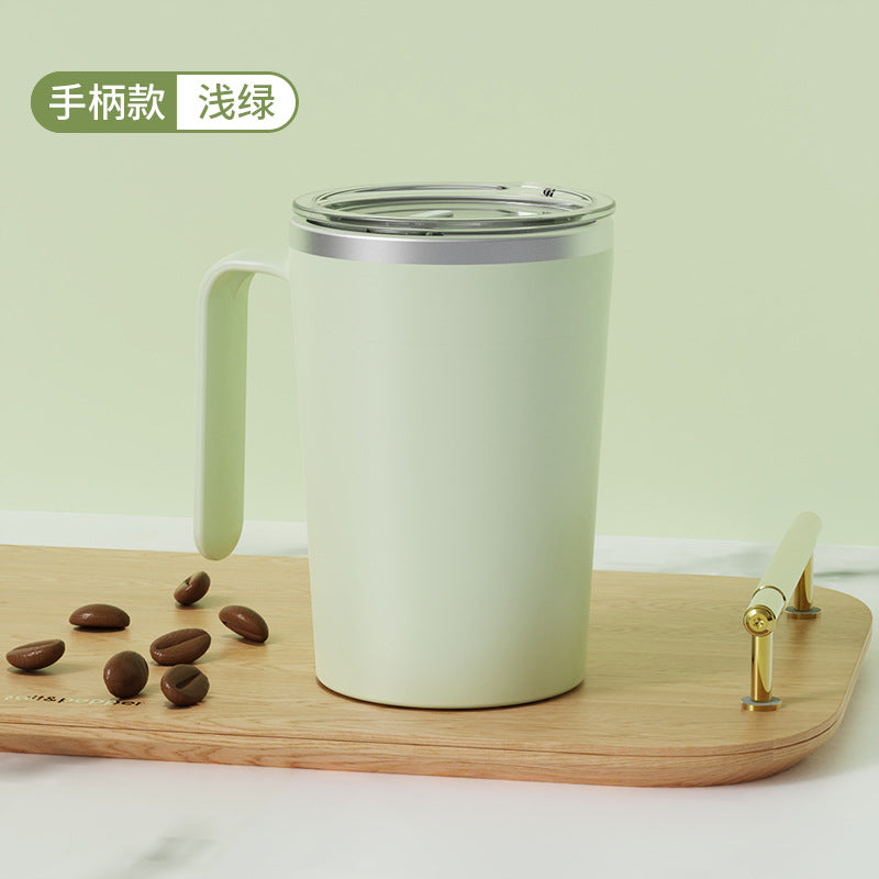 Coffee stirring cup - hands-free magnetic automatic coffee mixer - portable electric milk frother - stainless steel mug