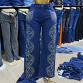 Cargo jeans women's sequinjeans wholesale boyfriend jeans available pants for women
