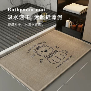 linen diatom mud entrance door mat entrance door non-slip foot mat for home entrance mat kitchen absorbent floor mat