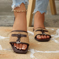 Export  summer new arrivalplus size slippers women's sandals women's easiest for matchflats one-line slippers lazy mule slippers