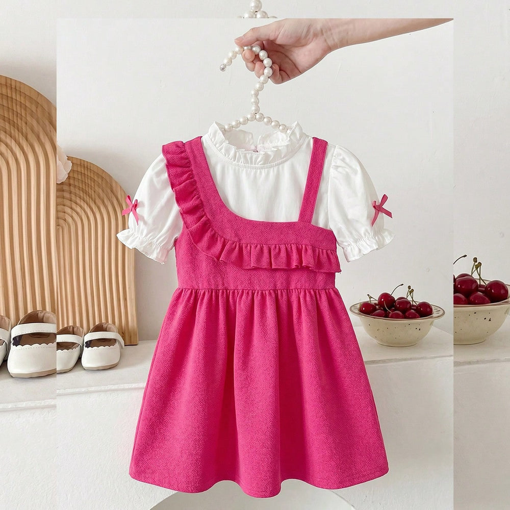 summer cross-border e-commerce textured knit patchwork a-line princess dress