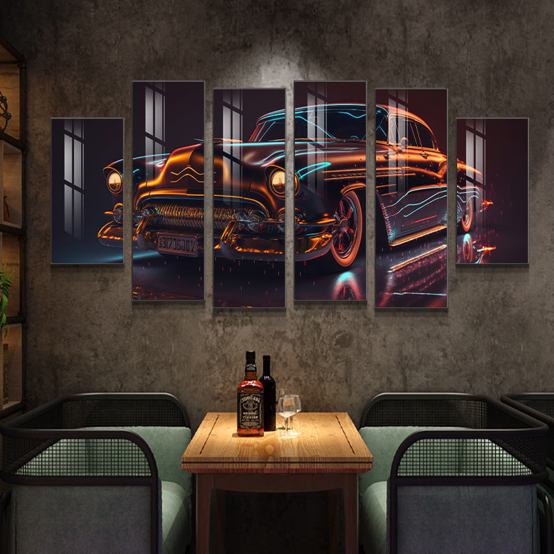 Bar industrial wind motorcycle wall decoration painting tavern KTV box creative mural barbecue shop car painting