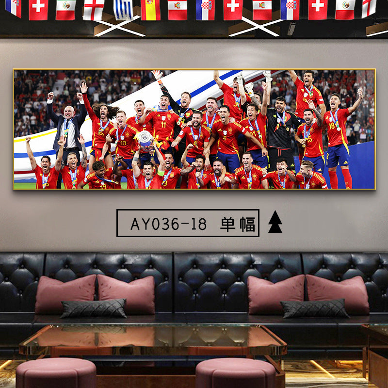2024 Spain wins the championship decorative painting European Cup Cristiano Ronaldo poster hanging painting sports color store wall football star decoration