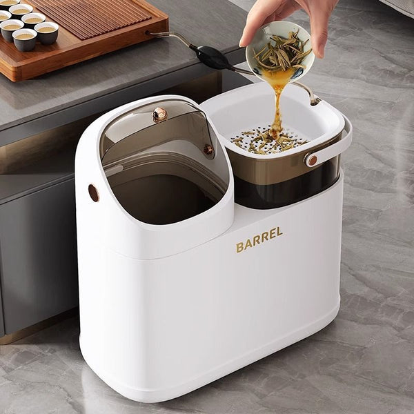 Tea bucket Household dry and wet separation tea residue bucket Tea set accessories Wastewater bucket Tea table drain pipe Tea trash can