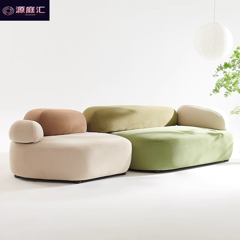 Italian pebble fabric special-shaped designer popular creative cream style curved module club hotel sofa
