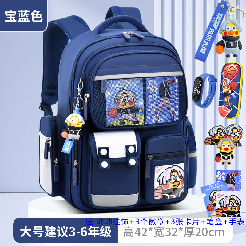 2026 new children's backpack for boys, elementary school grades 1-6, boys' and girls' spine-protecting, weight-reducing double shoulder bag