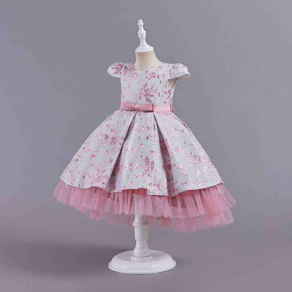 Export hot kids dress embroidered shiny princess dress female flower girl model catwalk dress girl dress