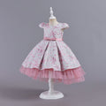 Export hot kids dress embroidered shiny princess dress female flower girl model catwalk dress girl dress