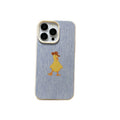 Striped little yellow duck phone case for iphone 17 pro, apple 16, full coverage drop-proof protective case, wholesale anti-slip