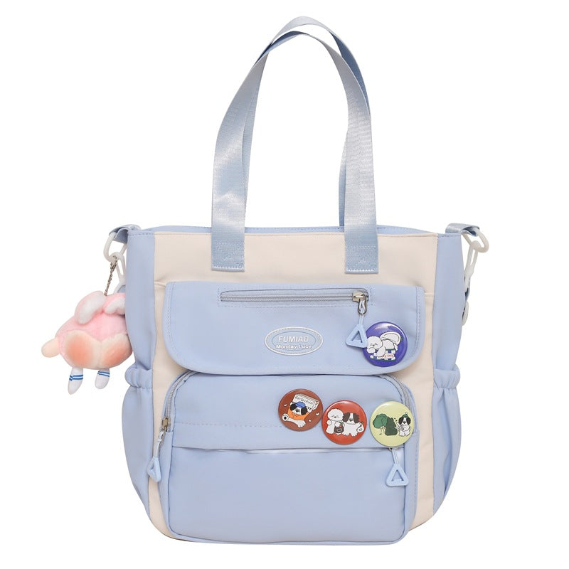 New middle and high school student schoolbag large-capacity backpack simple leisure burden reduction backpack handbag tutoring bag