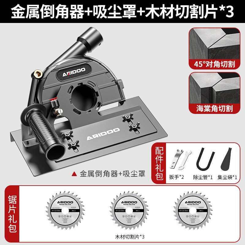Angle grinder tile chamfering device portable 45 degree woodworking bricklayer universal cutting artifact portable chamfering device