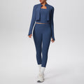 pure color brushed tight tank top nine-point long three-piece sports running fitness yoga suit