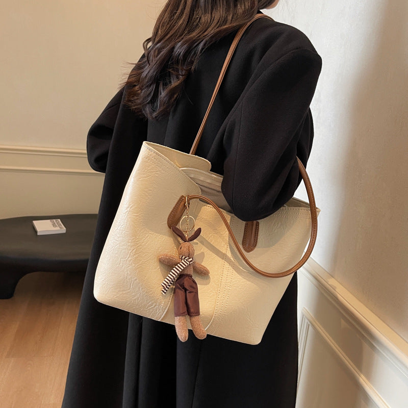 High-end retro large-capacity tote bag 2025 new casualfashionwork clothing bag shoulder bag classic popular bag