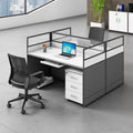 Office desk and chair set - 4, 6, or 8 seater - minimalist modern partitioned workstation for office staff - computer desk