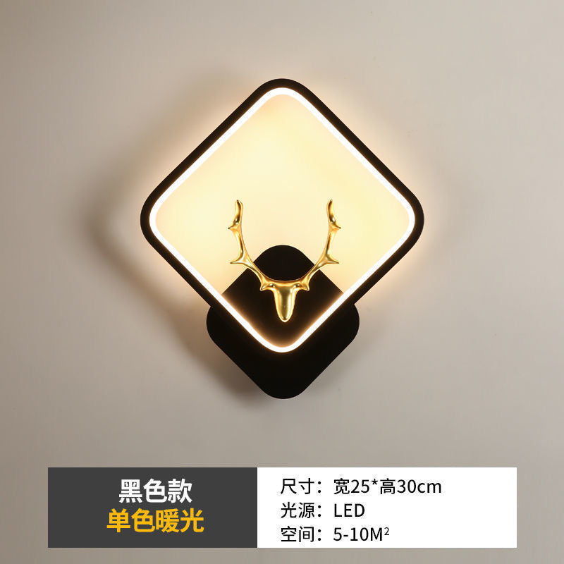 Bedroom bedside warm chime wall lamp simple modern living room background wall wall lamp staircase aisle corridor round square lighting