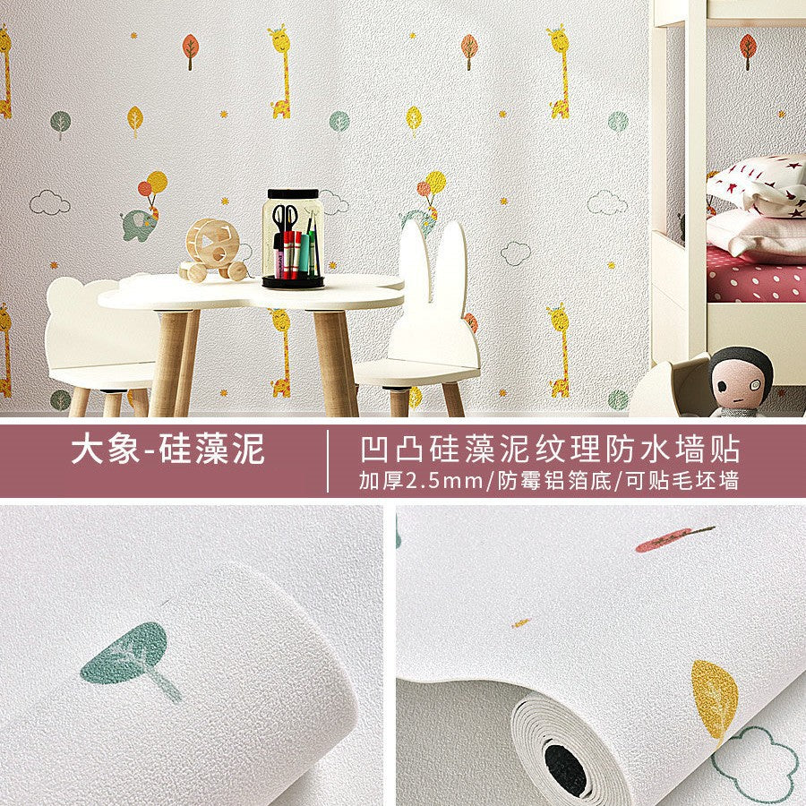 Super thick wallpaper, self-adhesive diatom mud, linen wall sticker, soft and hard wall covering, wall covering, renovation of living room, bedroom background wallpaper