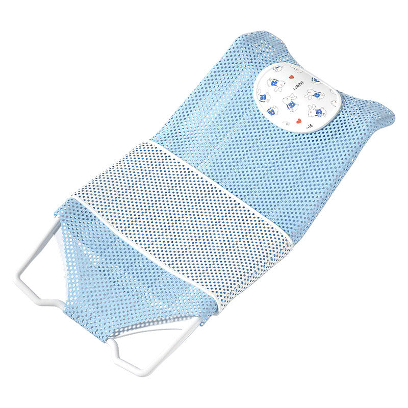 Baby bath net headrest bath bed kids non-slip bath support net newborn bathing net baby bath rack hangable bath mat
