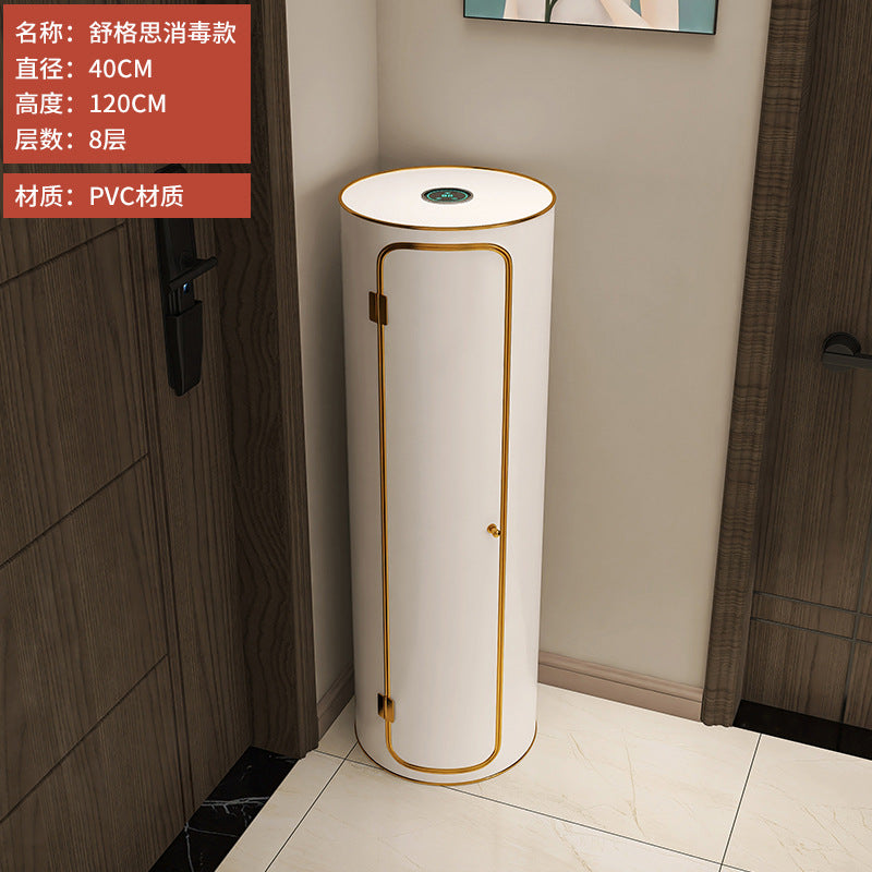 Rotating shoe cabinet household door 2025 new entry entrance entrance steel round multi-layer disinfection shoe rack