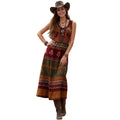 Northwestern cowboy style vintage print maxi dress - cross-border exclusive v-neck high-waisted dress
