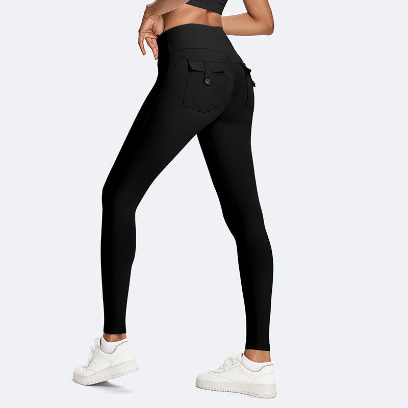 European and american cross-border eco-friendly peach lift yoga pants - high waist, butt-lifting, tummy control, fitness leggings for running and exercise