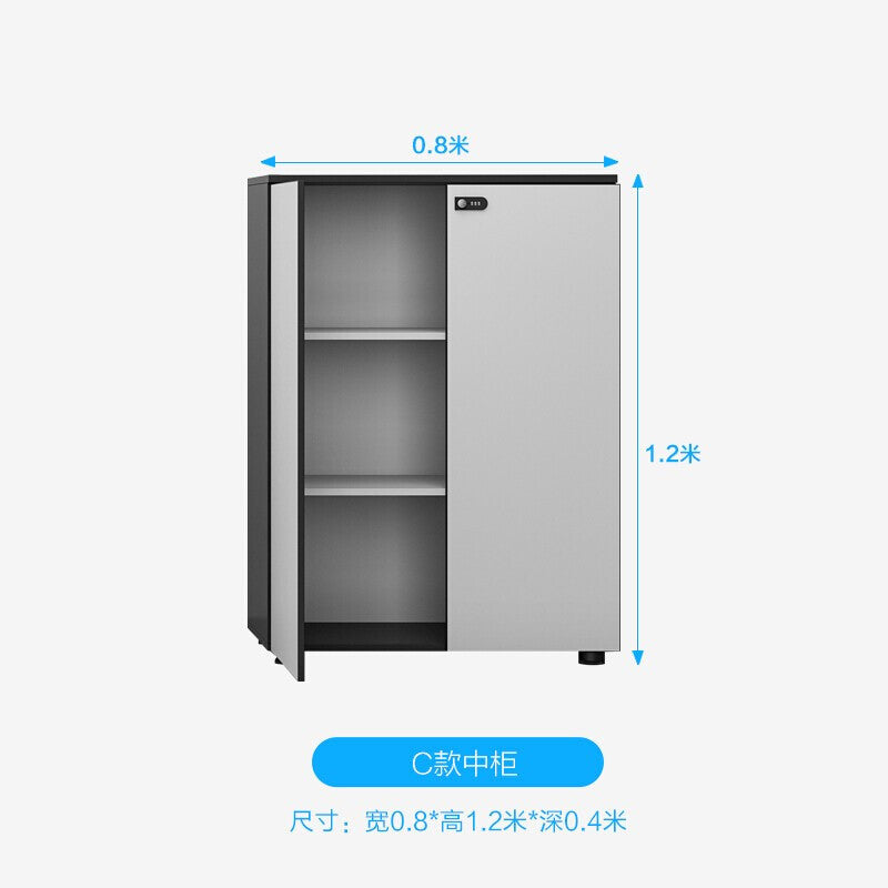 Saint-li filing cabinet - low profile, modern minimalist office storage cabinet with lockable combination lock for secure document storage