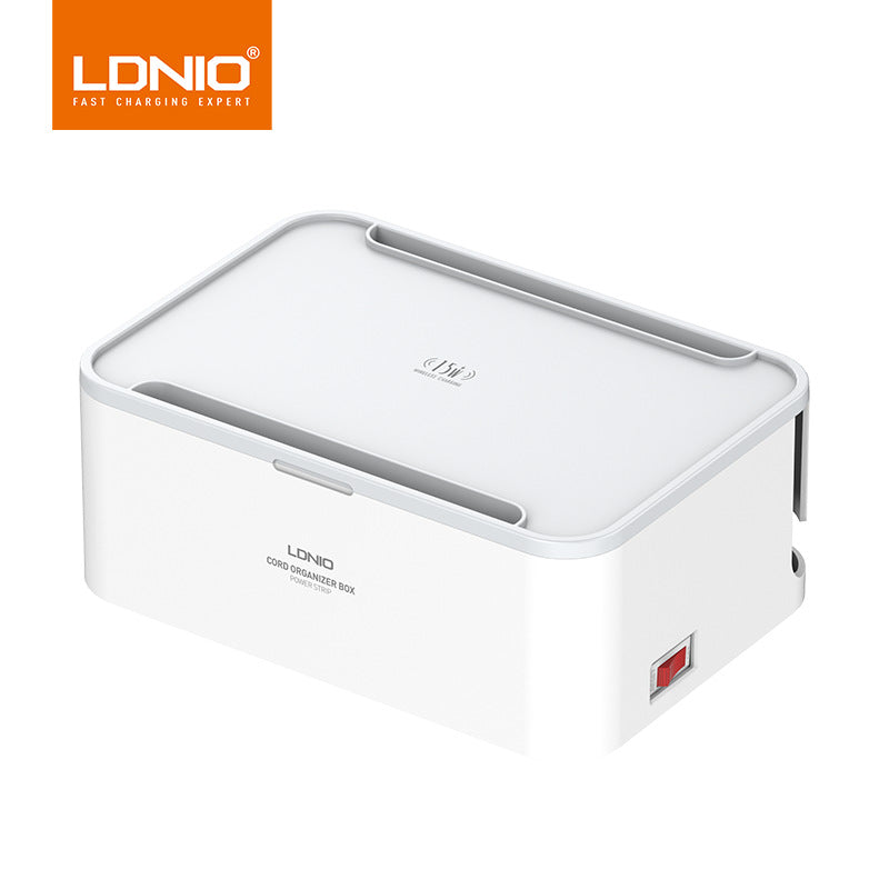 Lidenuo USB porous fast charging socket storage box with wireless charging, multi-functional 5-position socket board storage box 2 meters