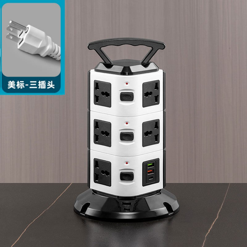 Vertical socket british standard hong kong multi-function usb universal power strip european standard household power supply american standard american