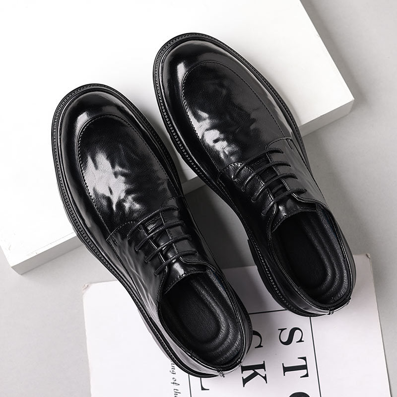 Genuine leather hand-crafted texture dress shoes for men - formal, casual, business, commute, office, soft sole, wedding, groom shoes