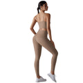 new arrivalhigh waist hip lift nude yoga wear sexy suspender back sports bra suit running fitness wear