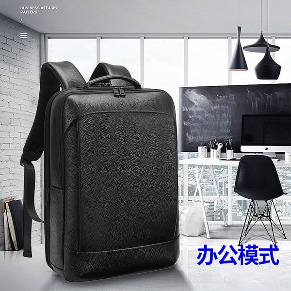 Emperor Paul Men's Backpack Business Large Capacity Laptop 16 Inch Computer Bag Leather Backpack First Layer Cowhide
