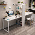 Minimalist computer desk, light luxury desk with bookshelf combination, double desk, student and children's writing desk with integrated bookshelf