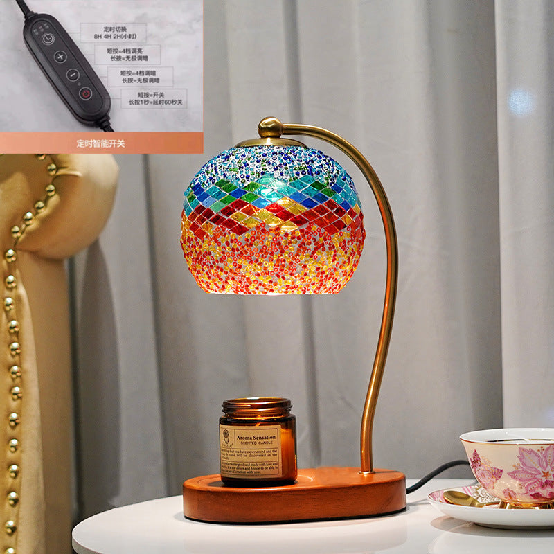 Moroccan flameless aroma lamp wax melting lamp birthday gift bedroom bedside lamp american retro romantic decorative table lamp